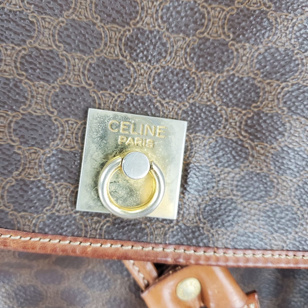 Authentic Celine Macadam Coated Canvas Fabric Strap Medium Backpack - Picture 2 of 16